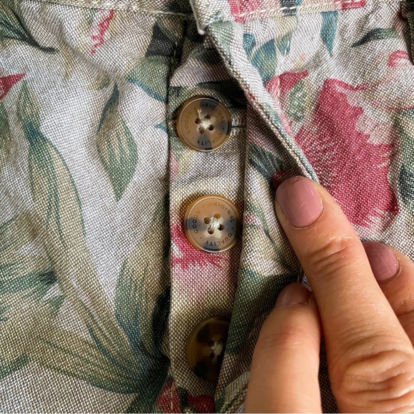 🌿 PEACOCKS GREY GREEN MULTI FLORAL CASUAL SHORTS! - Picture 8 of 10